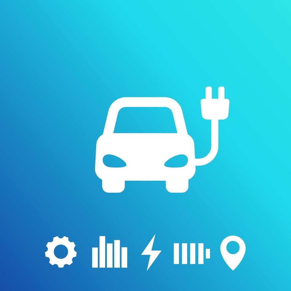 elektrische auto, ev, schoon vervoer Pictogram vector