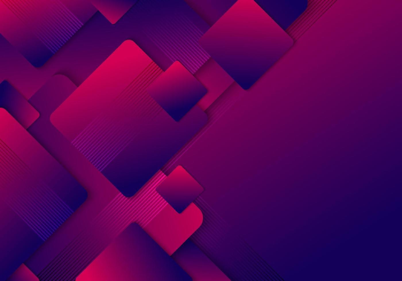 abstracte blauwe en roze gradiëntvierkanten afgeronde patroonachtergrond vector