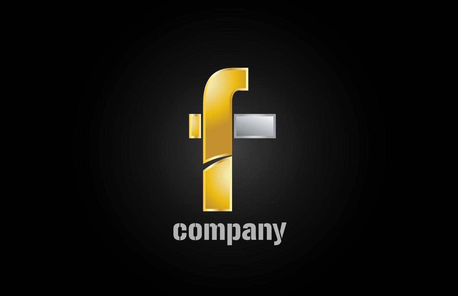 goud zilver metalen logo f alfabet letter ontwerp icoon voor bedrijf vector