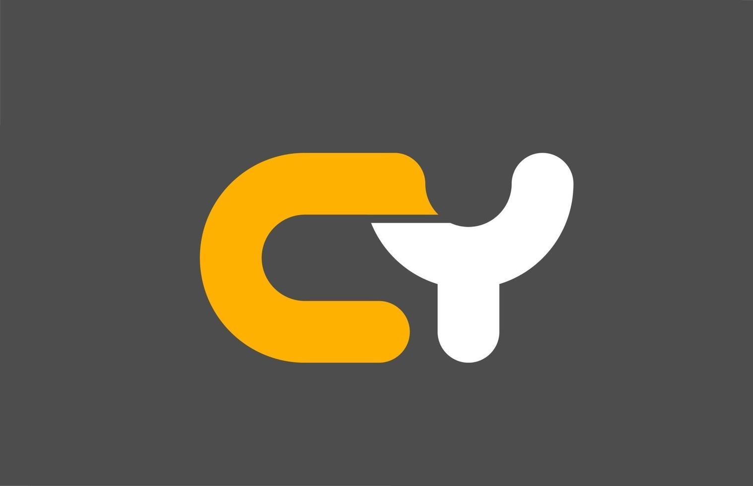 geel wit grijs combinatie logo letter cy cy alfabet ontwerp icoon vector