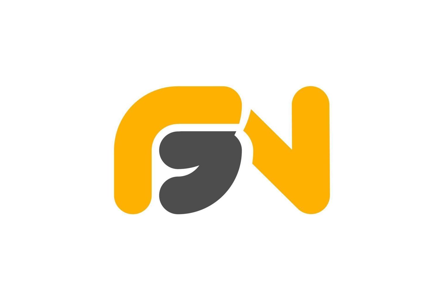 geel grijs combinatie logo letter bn bn alfabet ontwerp icoon vector
