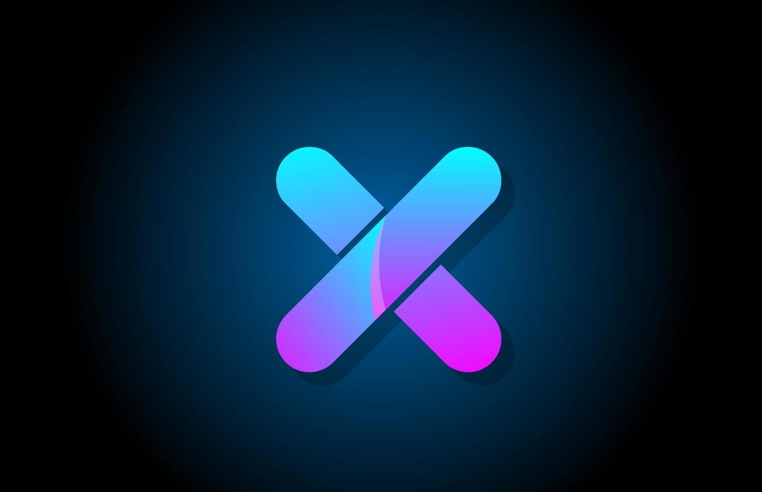 blauw kleurverloop logo x alfabet letter ontwerp icoon voor bedrijf vector