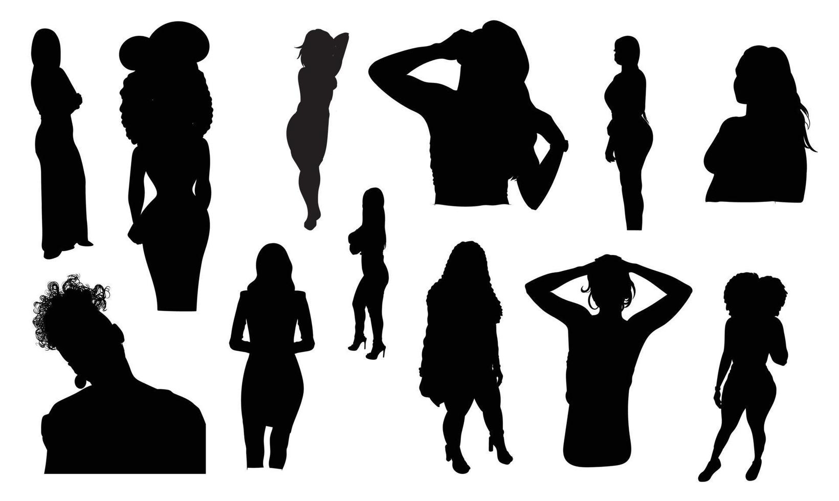 silhouet modellen mode vrouwen vector