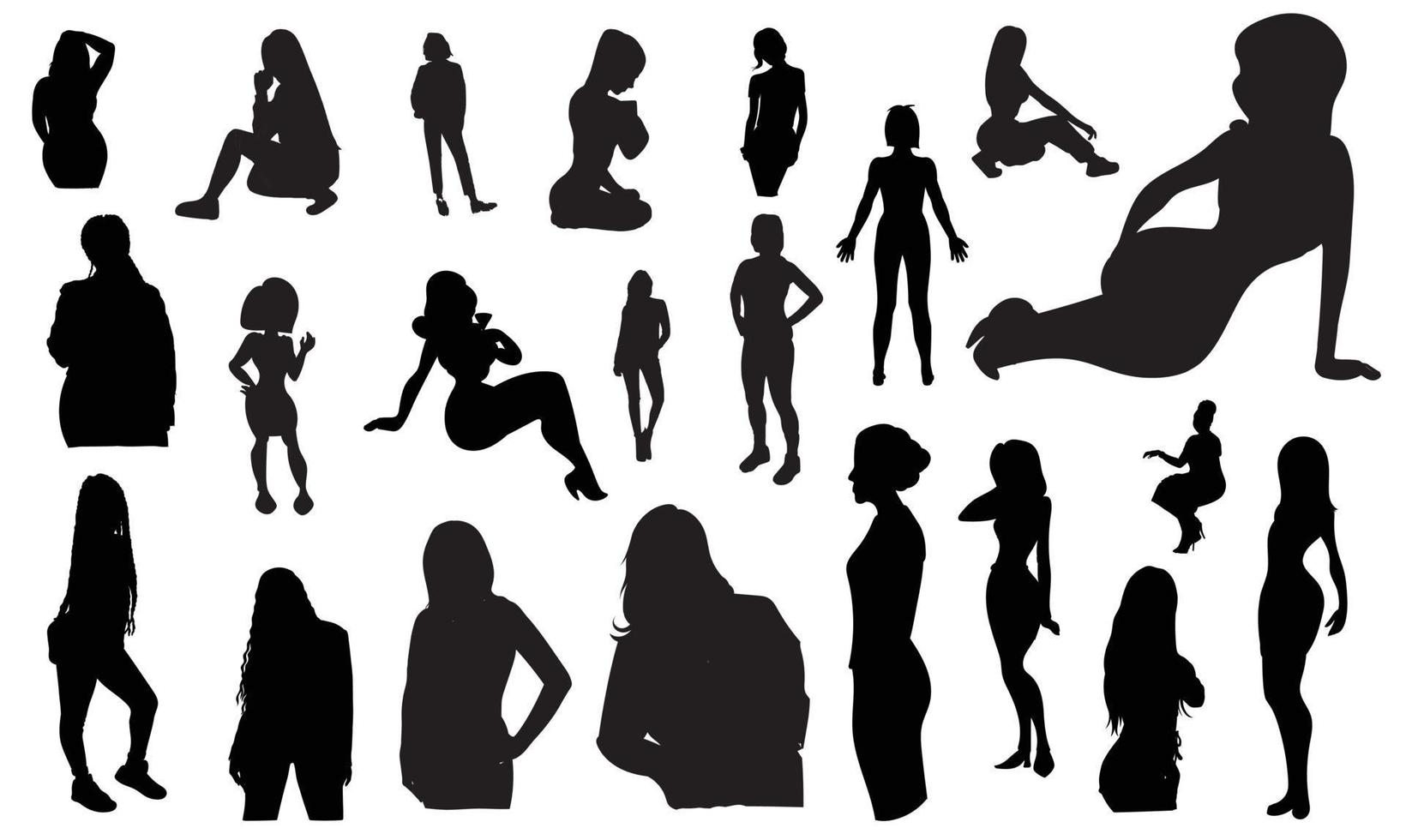 silhouet modellen mode vrouwen vector