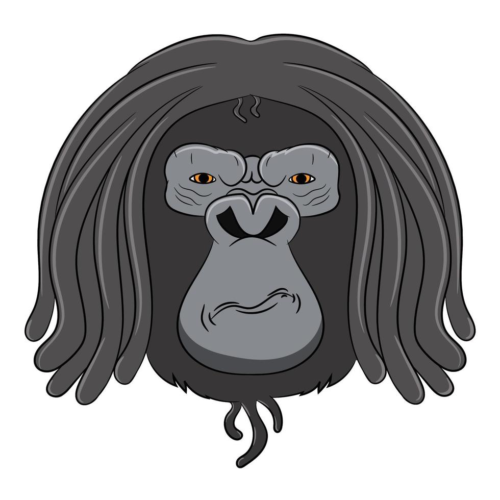 gorilla hoofd haar stripfiguur vector