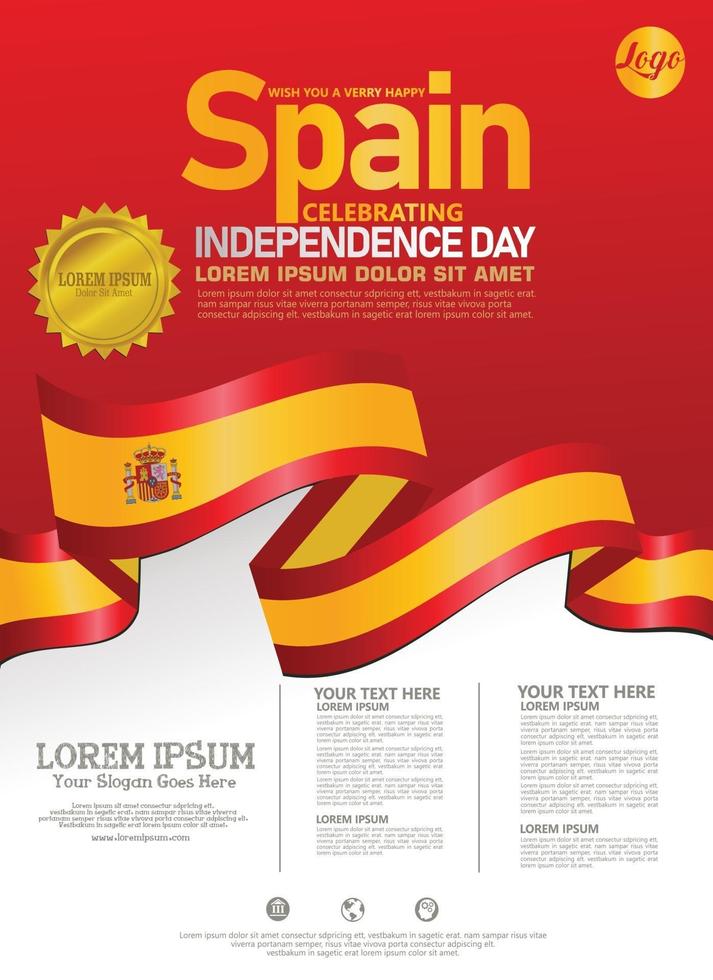 spanje nationale feestdag moderne ontwerpsjabloon vector