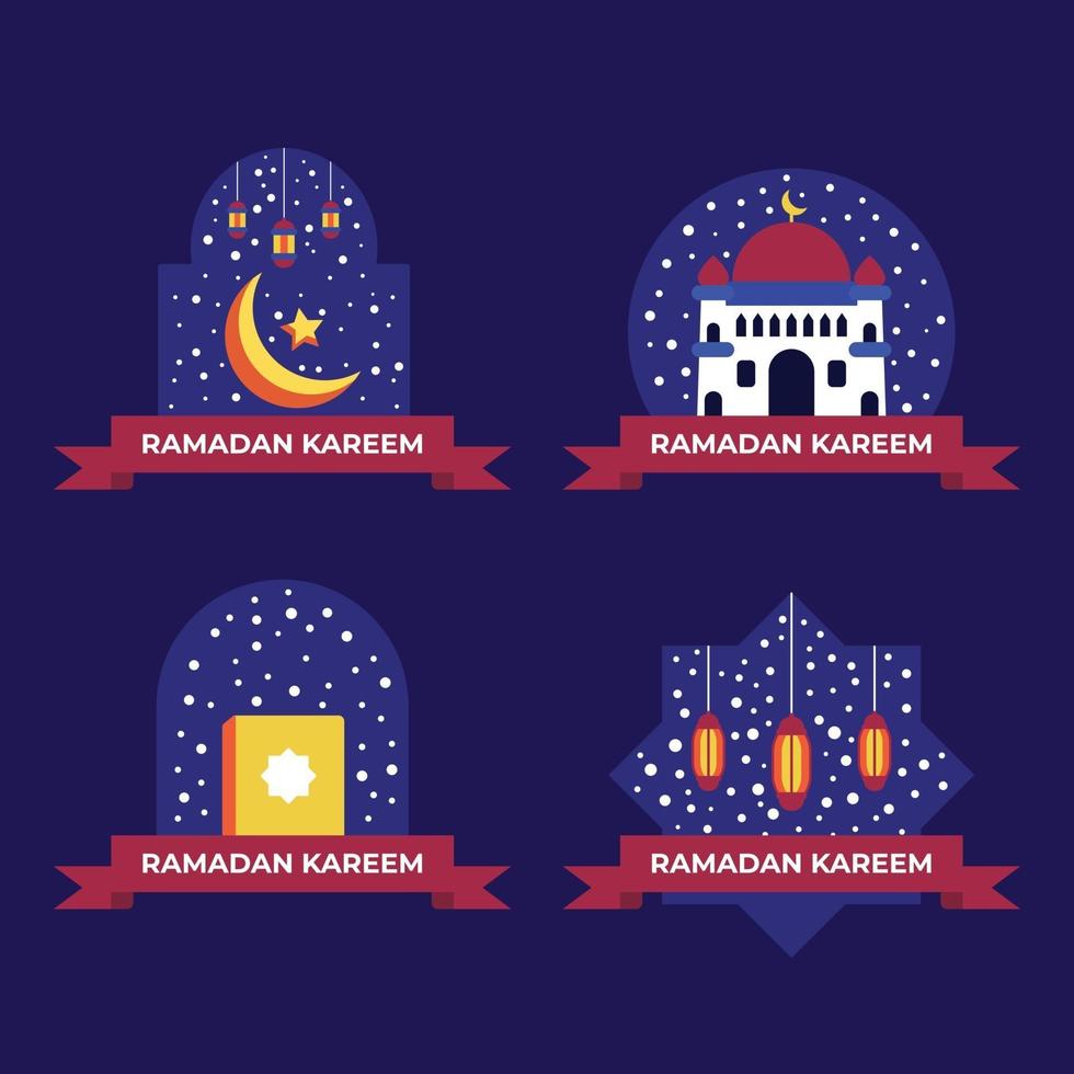 verzameling moderne ramadan-insignes of -labels vector