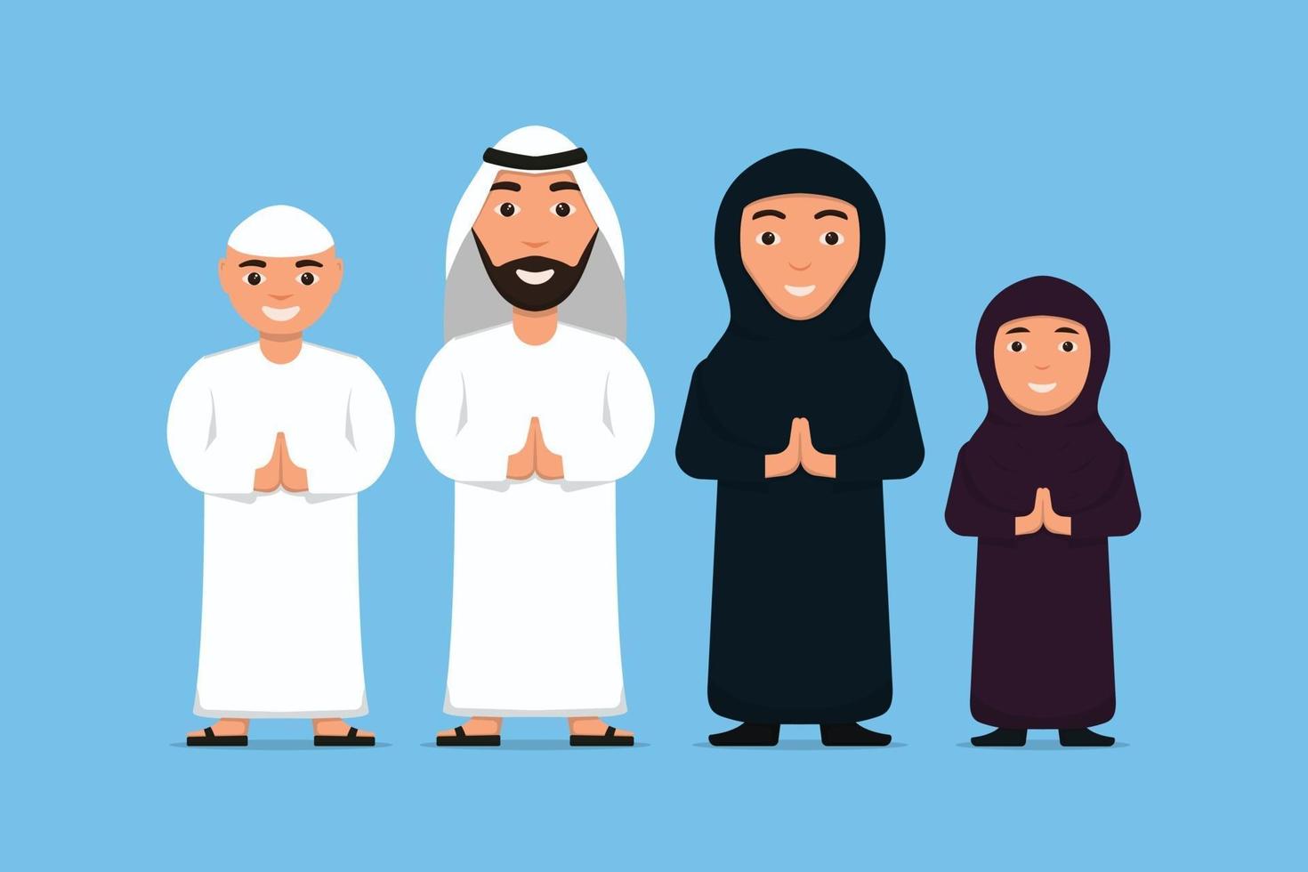 verzameling platte karakter arabische ramadhan kareem vector