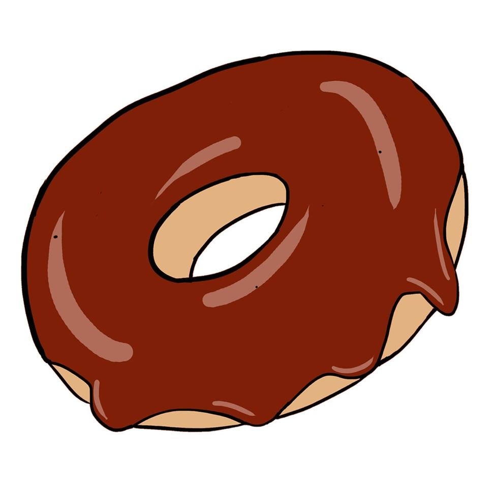 hand getrokken chocolade donuts geïsoleerde vectorillustratie vector
