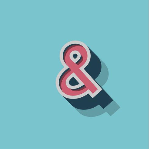 Retro 3D-personage uit een lettertype, vectorillustratie vector