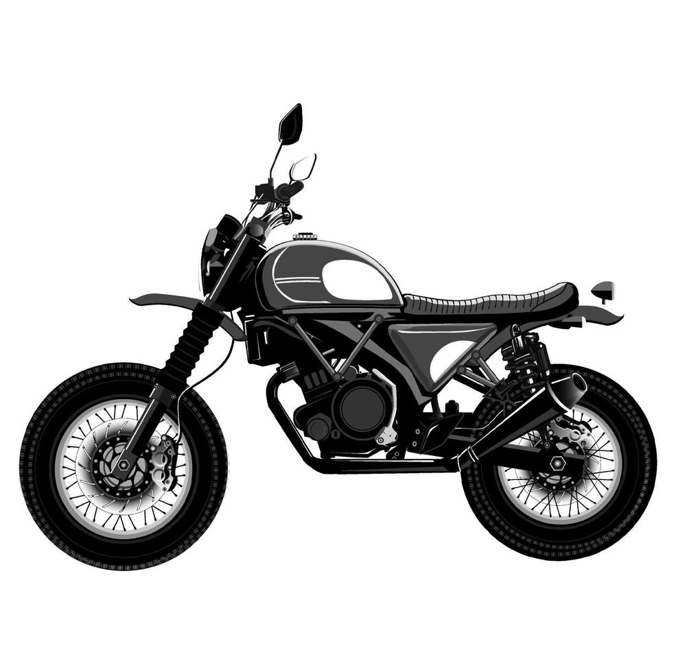 vector afbeelding van klassieke motorfiets illustratie in rode en zwarte kleur