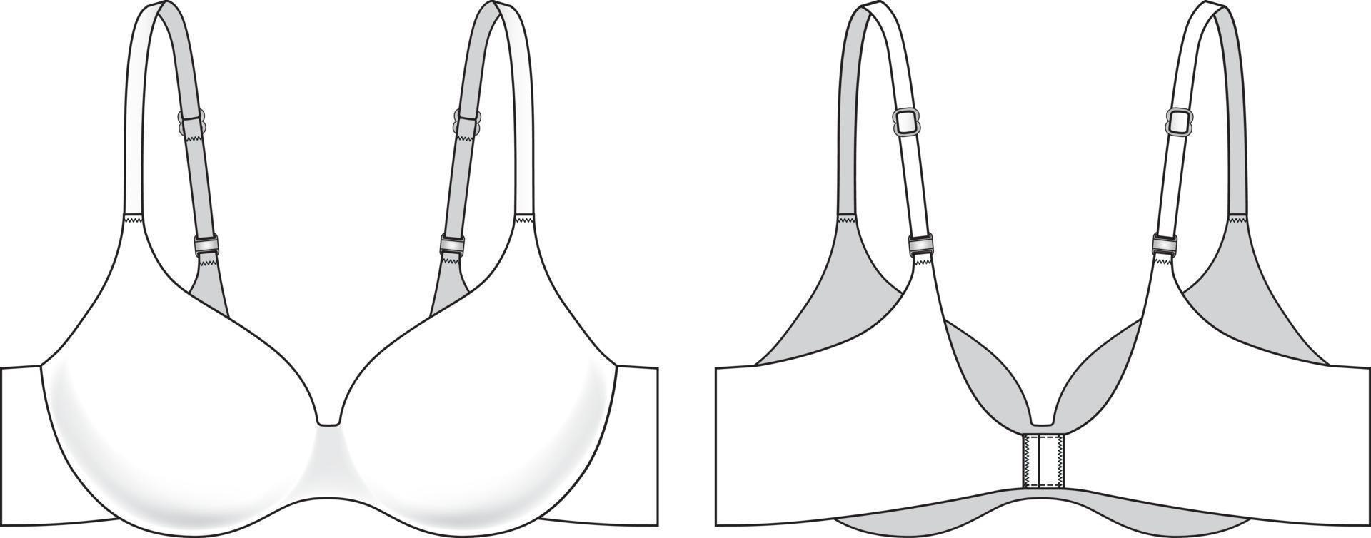 bikini ondergoed technische illustratie. korte panty mode schets vector