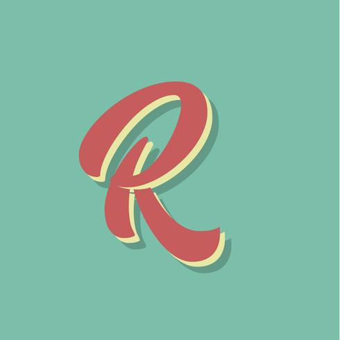 Retro karakter van een lettertype, vectorillustratie vector