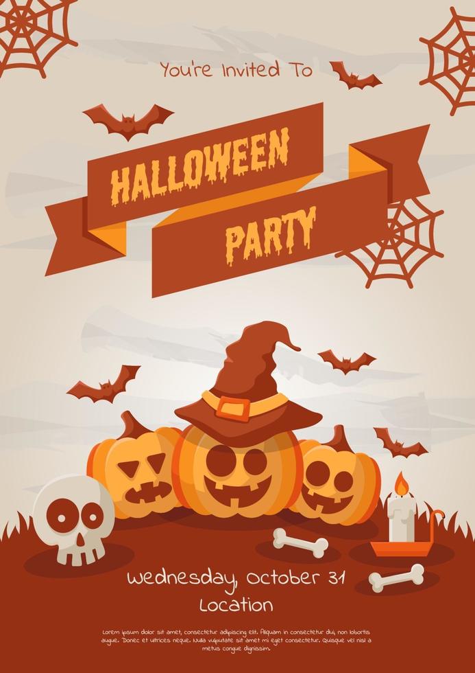 gelukkige halloween-feestaffiche. vectorillustratie vector