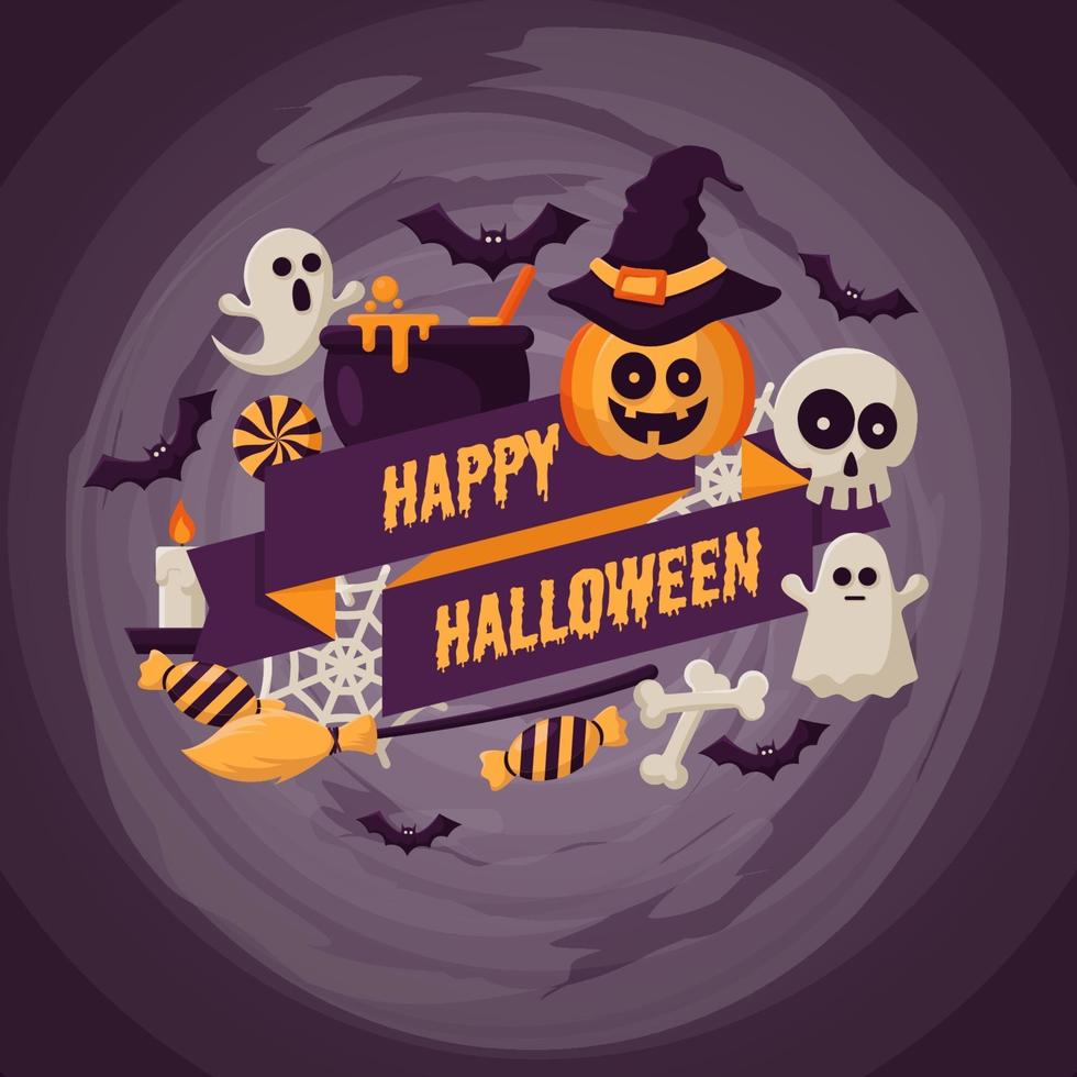 gelukkige halloween-achtergrond. vectorillustratie vector