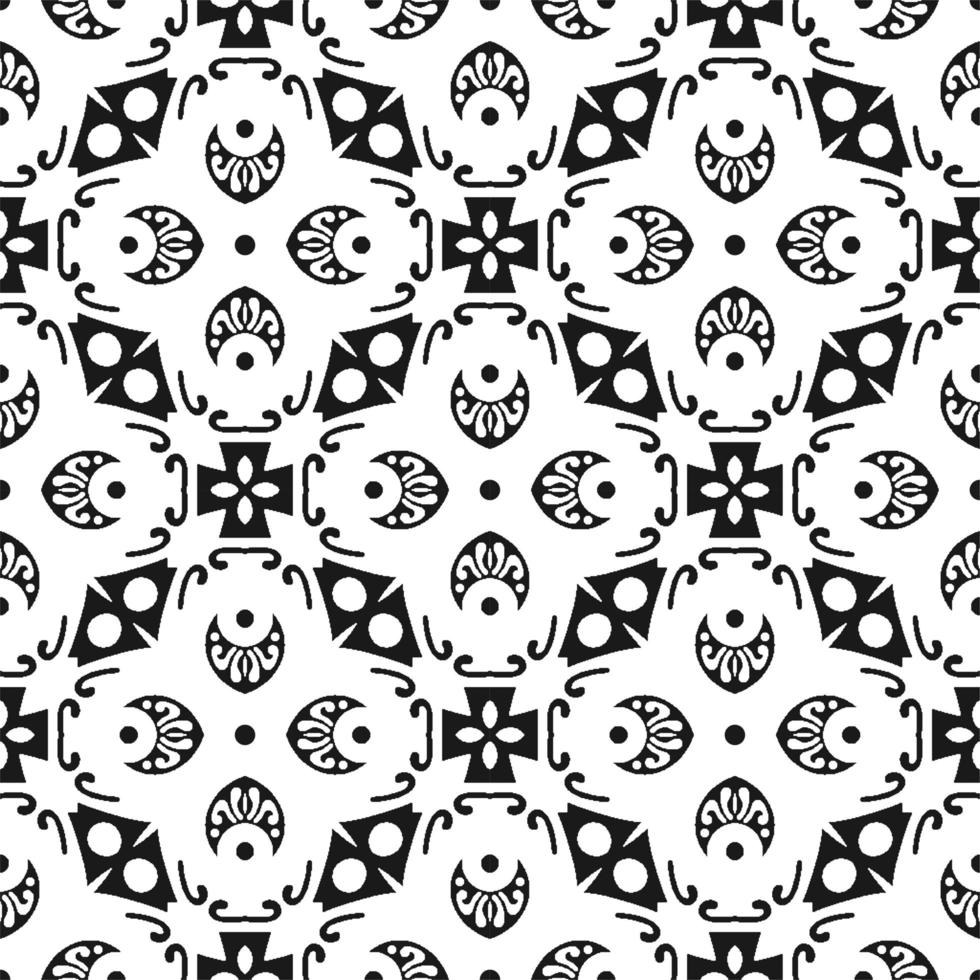 naadloze abstracte zwarte vorm en lijn. eenvoudig patroon ornament vector