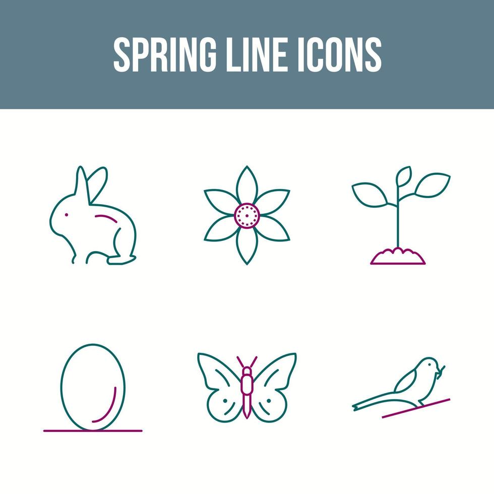 lente lijn vector icon set