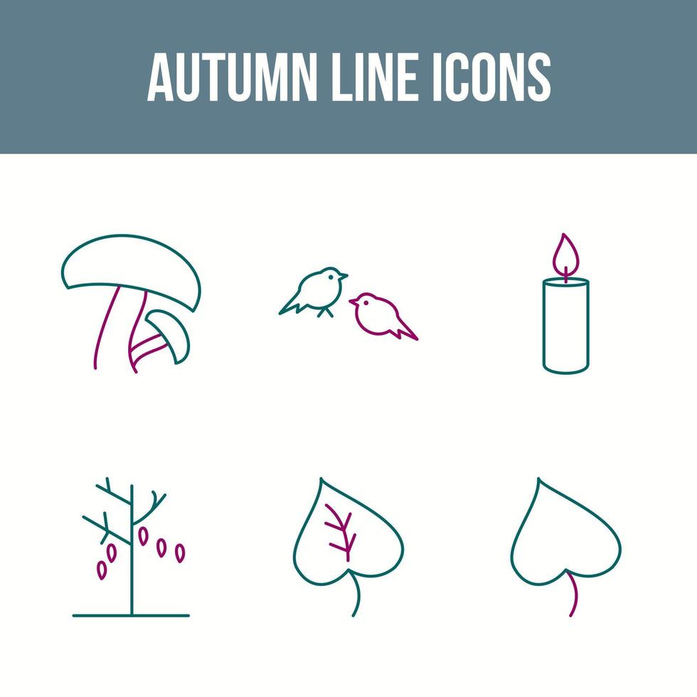 unieke herfst vector icon set