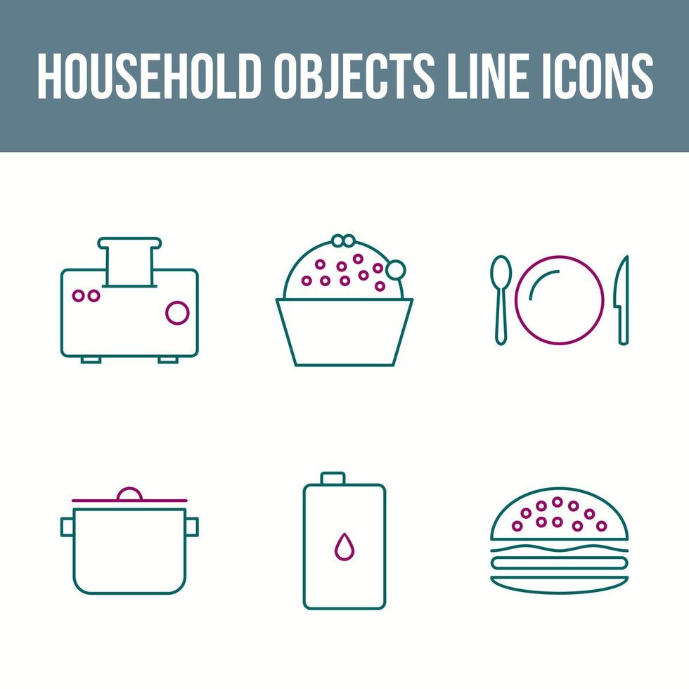 unieke huishoudelijke voorwerpen vector icon set