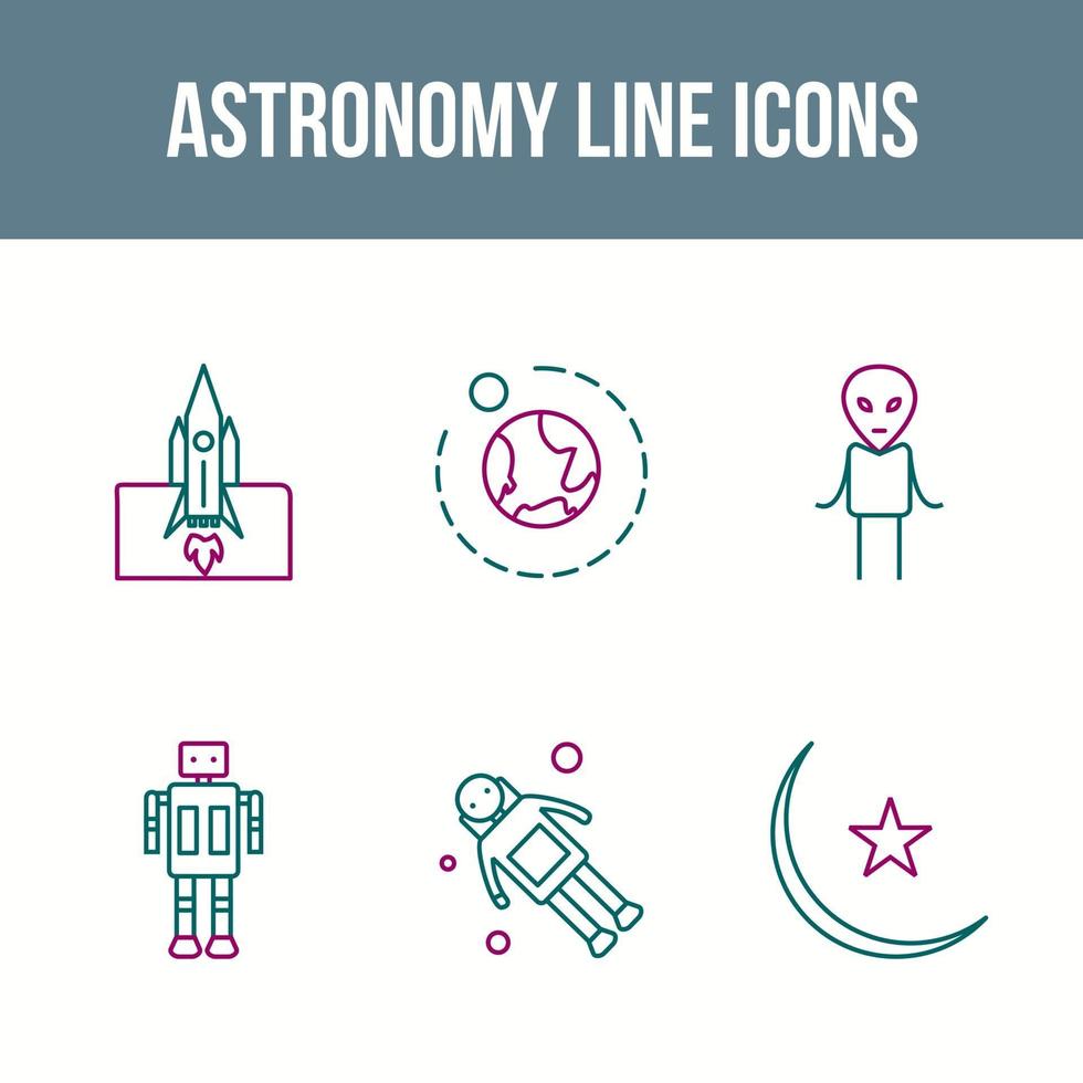 unieke astronomie lijn vector icon set
