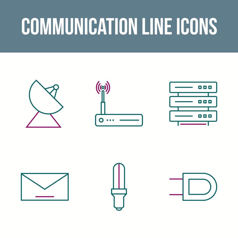 unieke communicatie lijn vector icon set