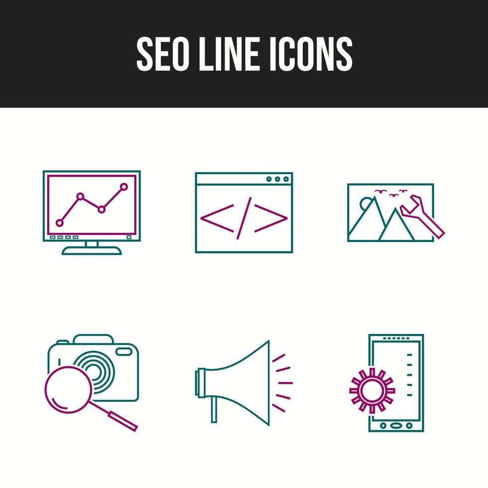 seo lijn vector pictogram voor persoonlijk en commercieel gebruik