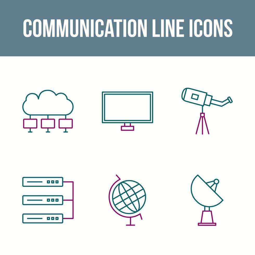 unieke communicatie lijn vector icon set