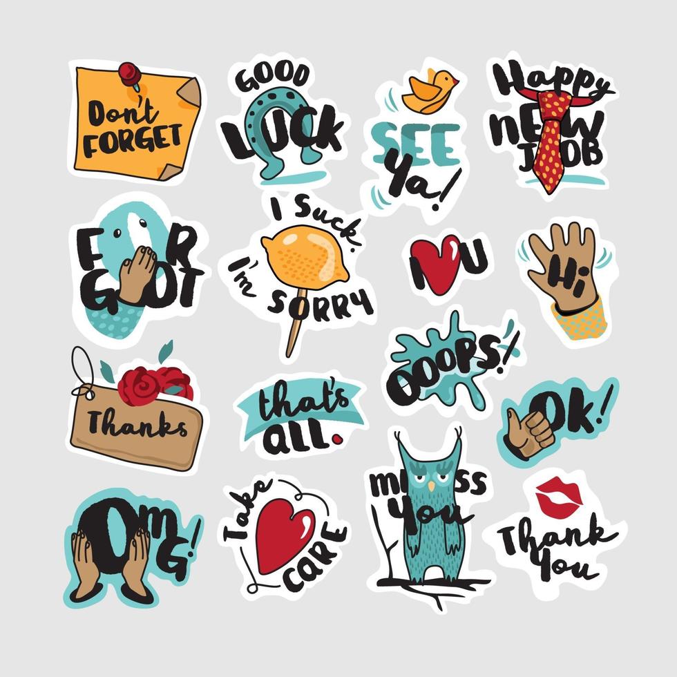 set sociale netwerkstickers vector