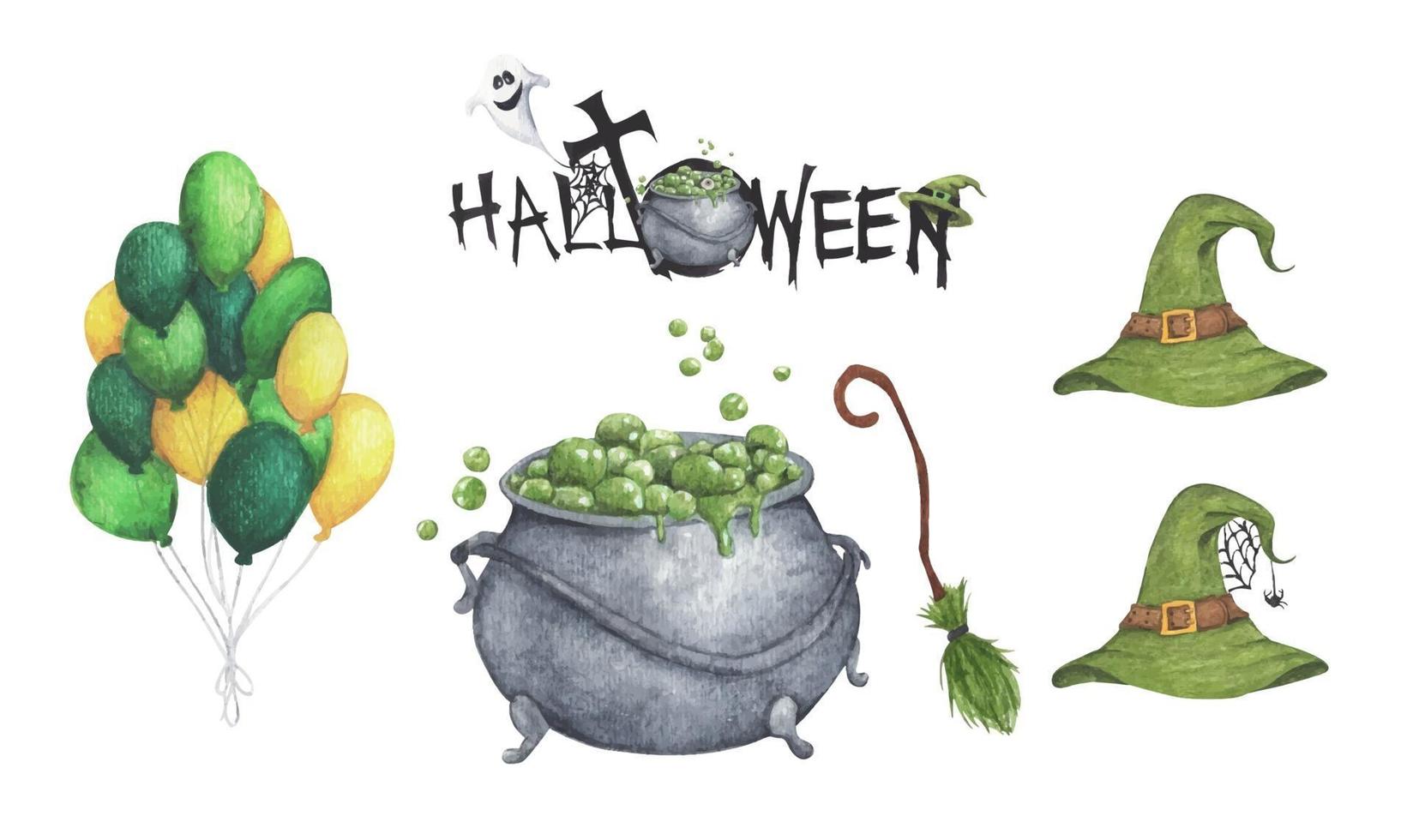 aquarel halloween set. vakantie illustratie voor ontwerp. vector