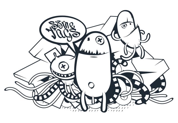 graffiti doodle kunst vector