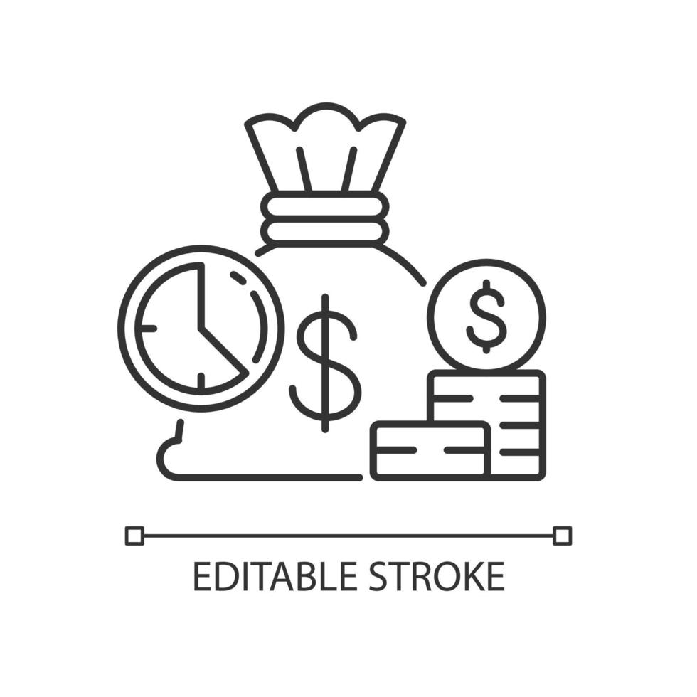 lineaire pictogram voor korte termijndeposito vector