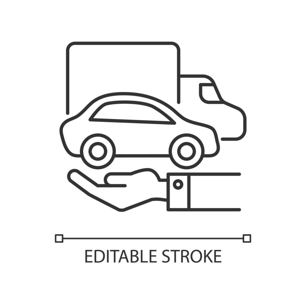 bedrijfseigen voertuigen lineaire pictogram vector