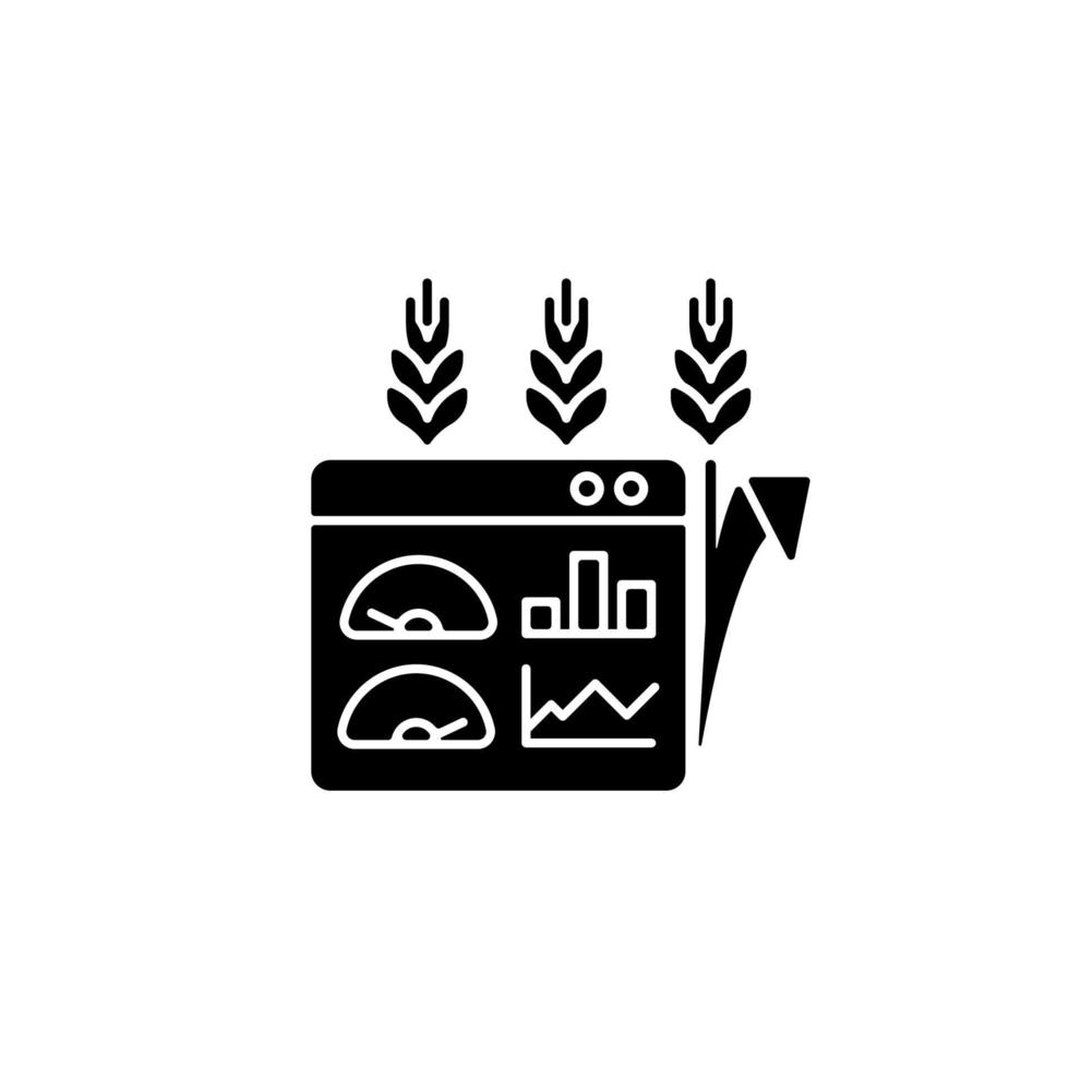 gewas- en bodembewaking en -beheer zwart glyph-pictogram vector