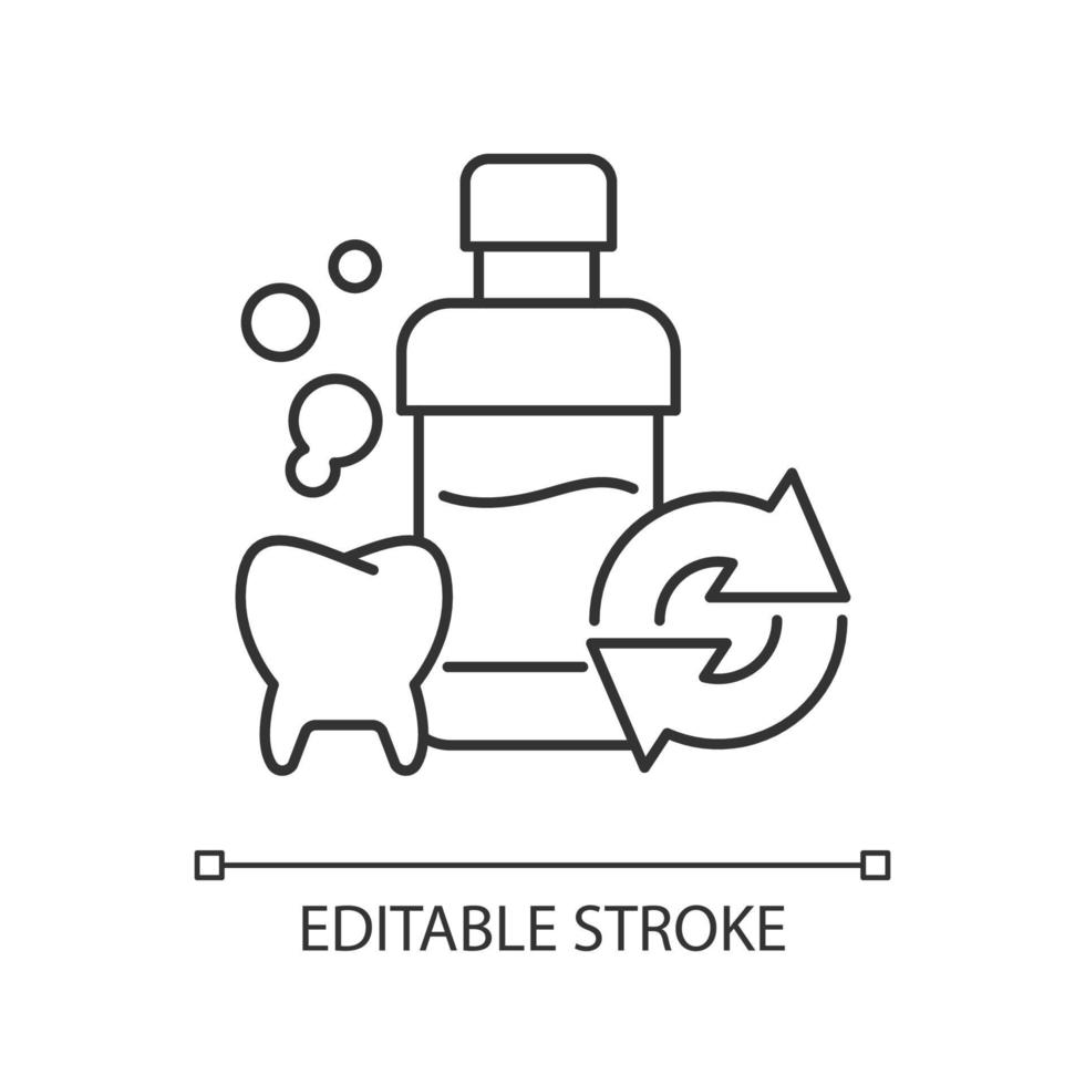 mondwater bijvullen lineair pictogram vector