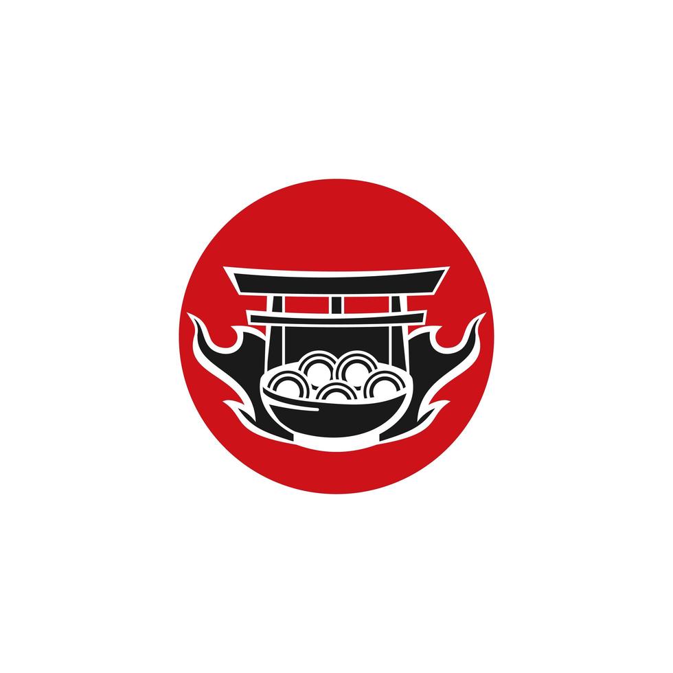 Japans eten logo sjabloon ontwerp pictogram vectorillustratie. vector