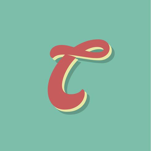 Retro karakter van een lettertype, vectorillustratie vector