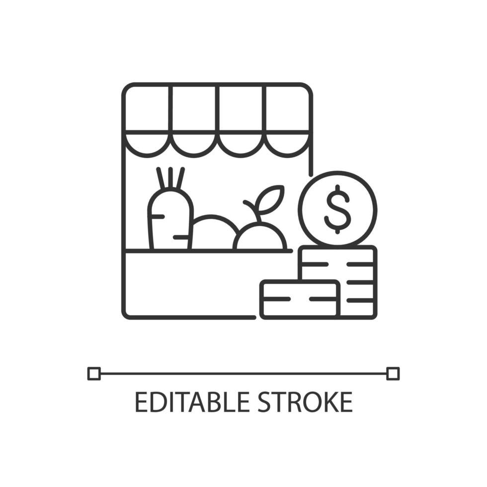 lineaire pictogram voor landbouwhandel vector