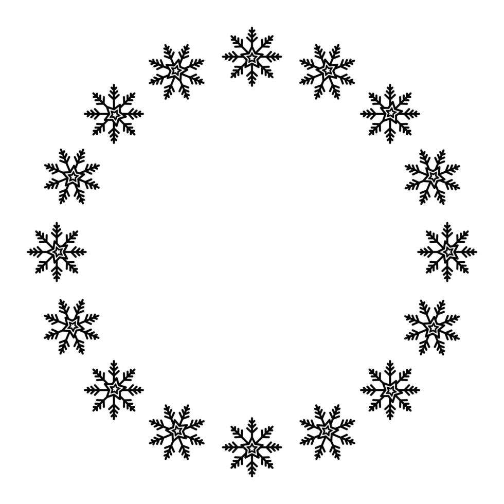 frame circulaire van sneeuwvlok Kerstdecoratie vector