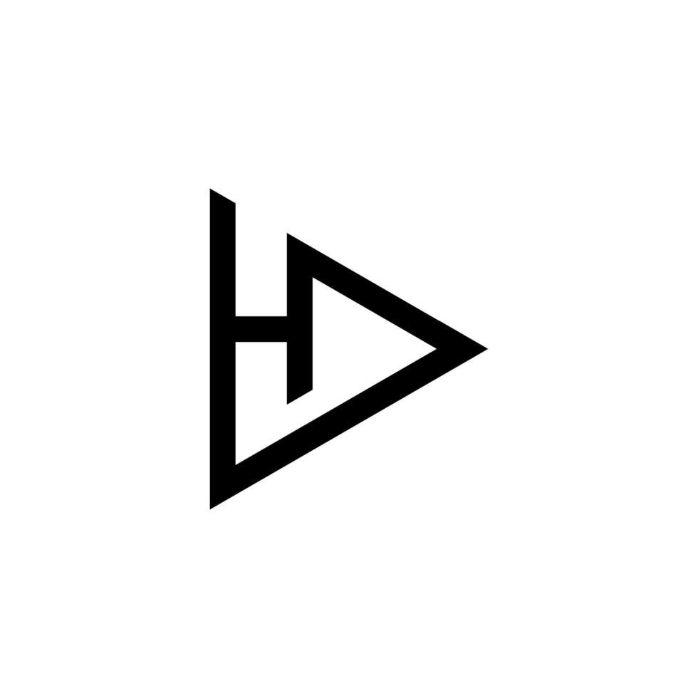 driehoek eerste h logo sjabloon, ontwerp vectorillustratie. vector