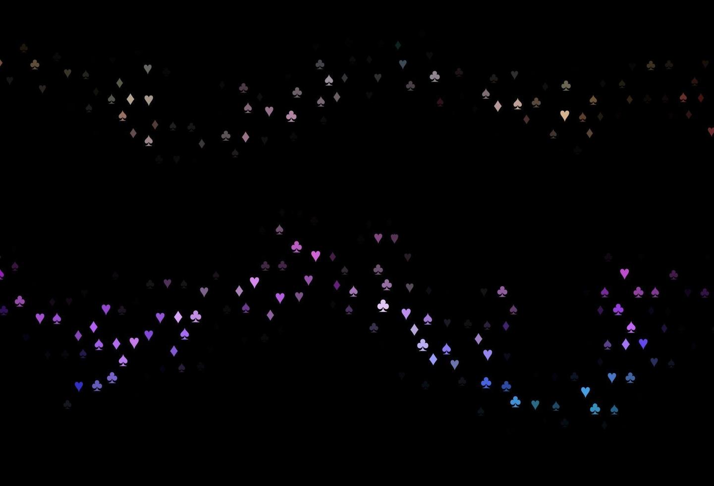 donkere veelkleurige, regenboog vectorachtergrond met kaartentekens. vector