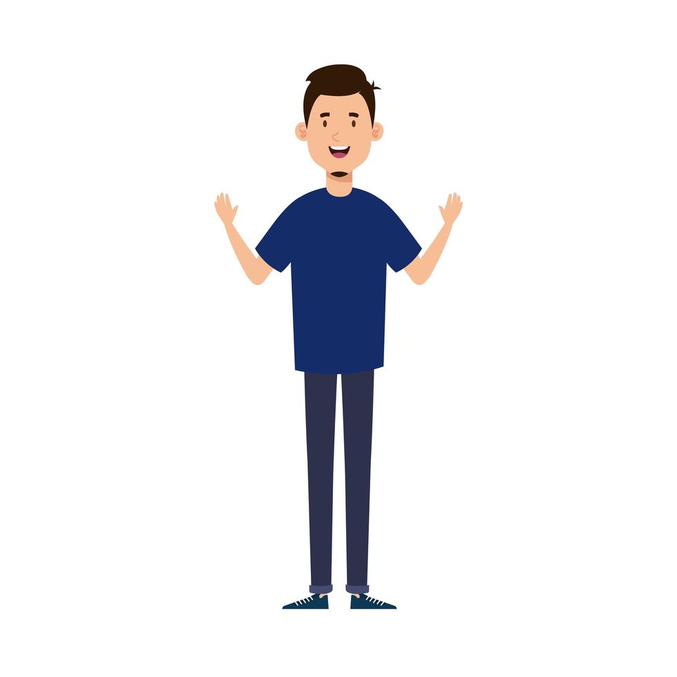 jonge man avatar karakter pictogram vector