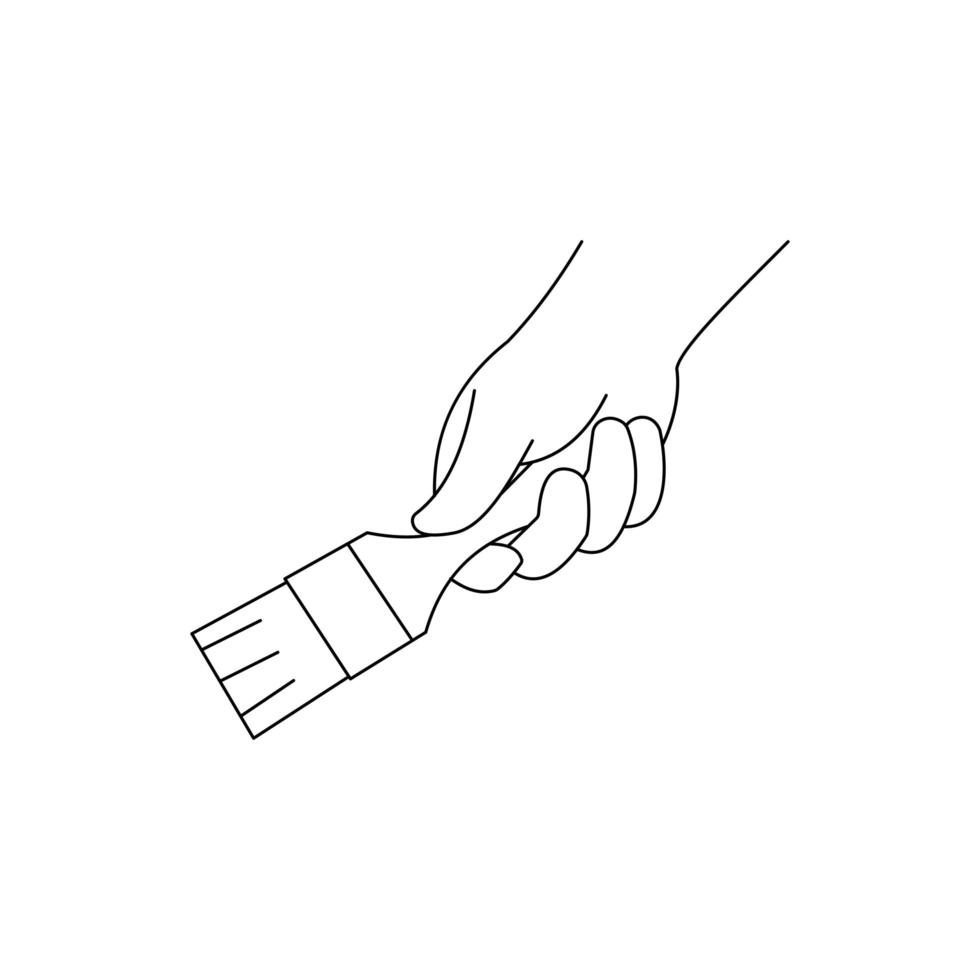 hand tekenen met een borstel, ontwerp pictogram vectorillustratie. vector