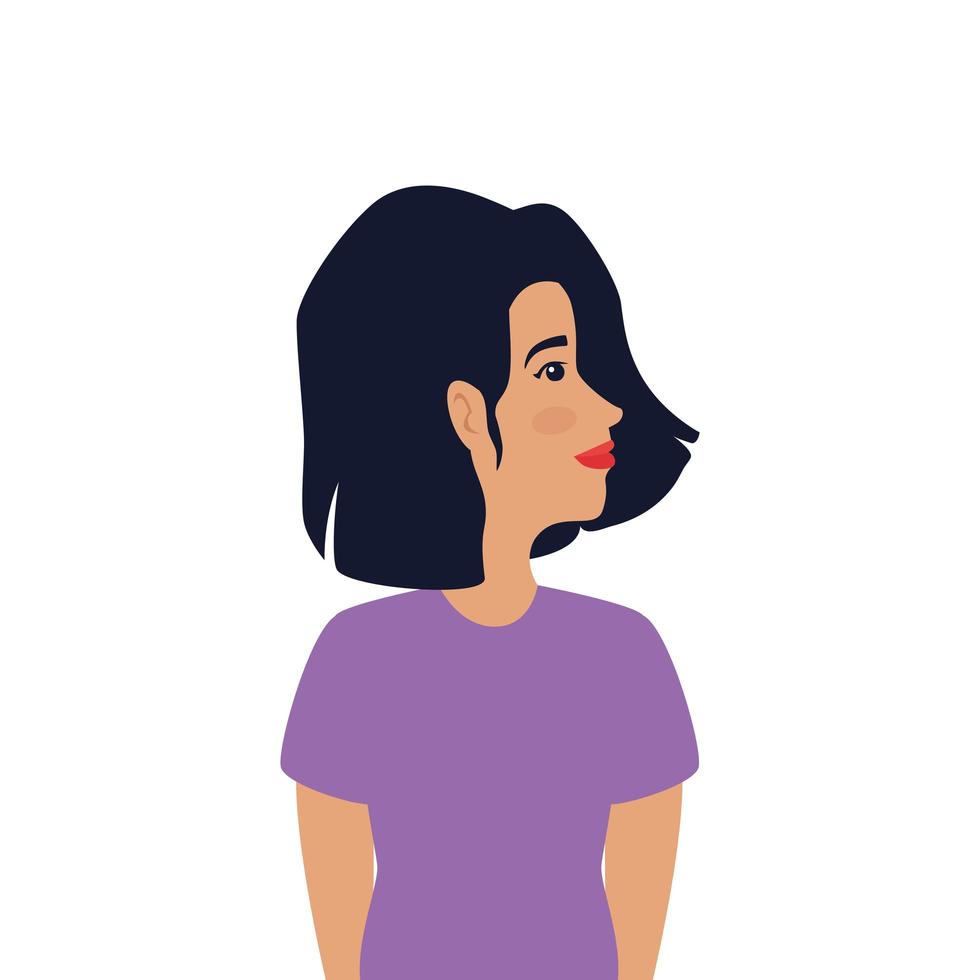 mooie vrouw avatar karakter pictogram vector