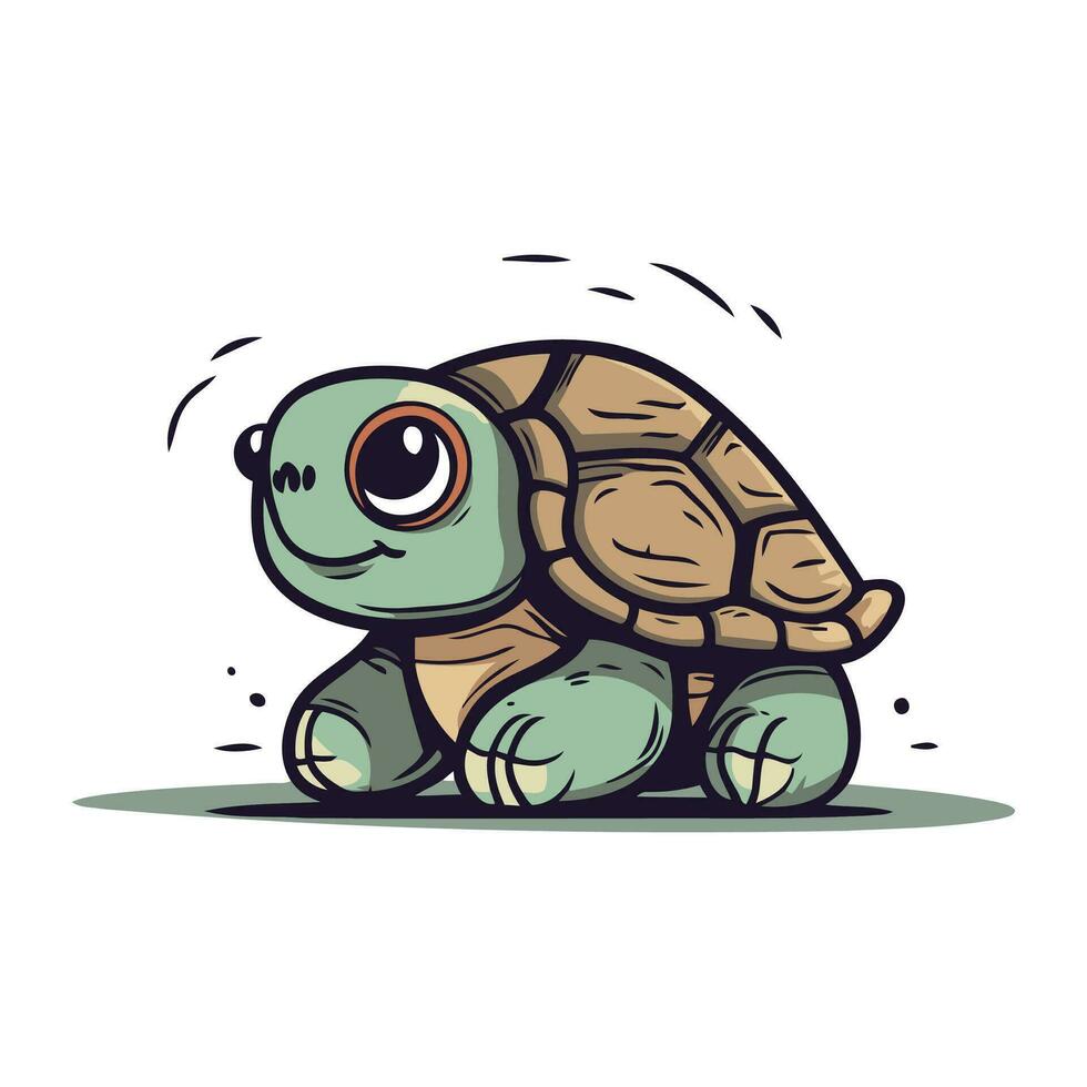 schattig tekenfilm schildpad. vector illustratie geïsoleerd Aan een wit achtergrond.