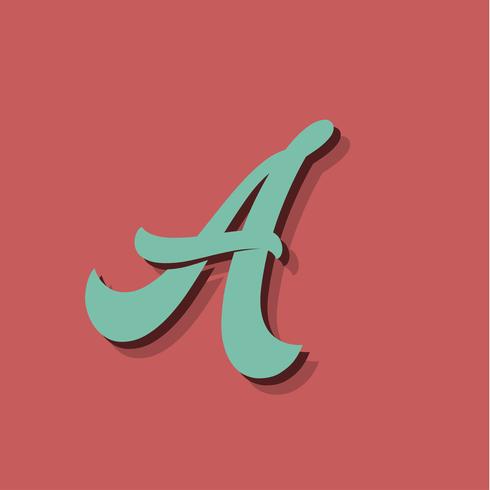 Retro karakter van een lettertype, vectorillustratie vector