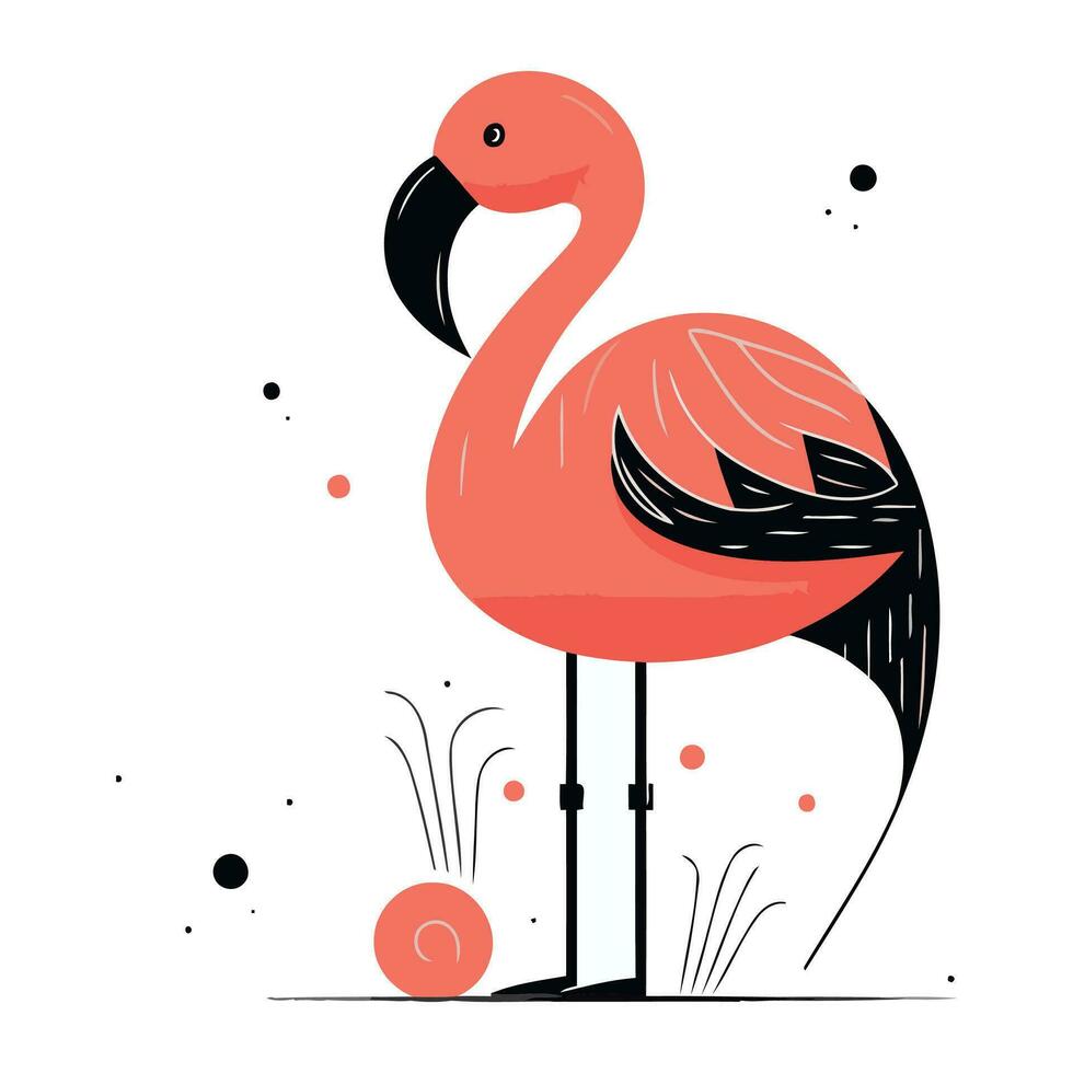 flamingo vogel vector illustratie. flamingo vlak stijl.