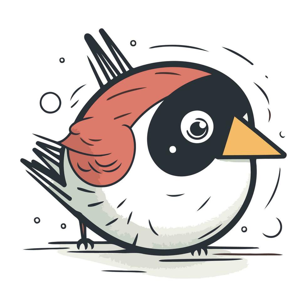 vector illustratie van schattig tekenfilm vogel. geïsoleerd Aan wit achtergrond.