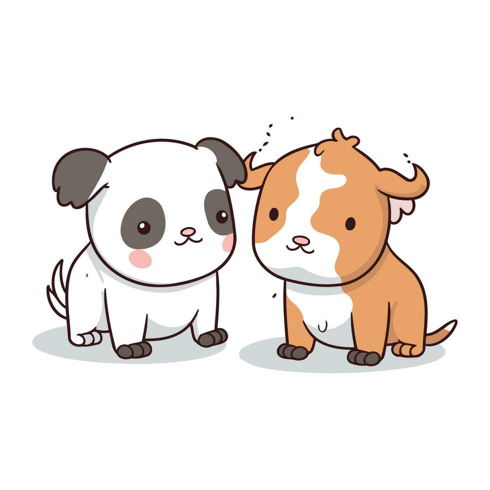 schattig hond en koe tekenfilm vector illustratie grafisch ontwerp. eps10