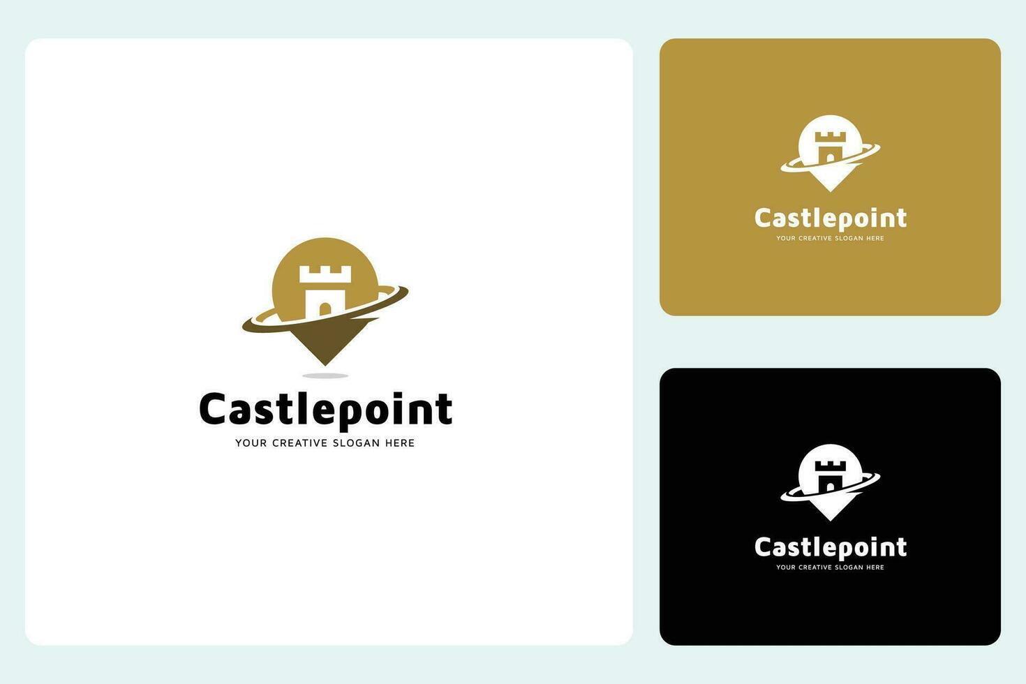 creatief kasteel punt logo ontwerp sjabloon vector