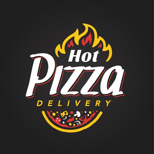 Pizza levering embleem vector